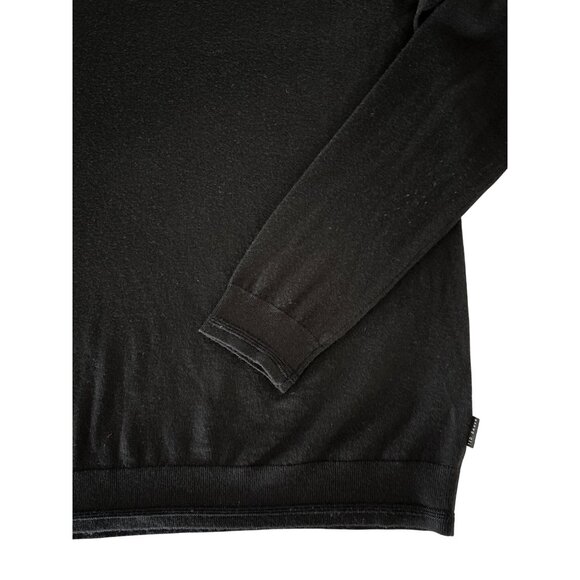 Ted Baker Mens Sweater Size 5 TALL XL Black Silk Cashmere Blend V Neck Long Slee - Picture 7 of 9